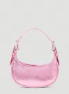 By Far Soho Metallic Mini Shoulder Bag In Fuchsia