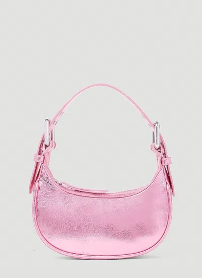 By Far Soho Metallic Mini Shoulder Bag In Fuchsia