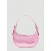 By Far Soho Metallic Mini Shoulder Bag In Red