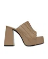 By Far Splicing Design High-heeled Sandals In Brown