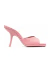 By Far Square-headed High-heeled Sandals In Pink