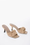 BY FAR SQUARE TOE LEATHER LANA MULES WITH SPOOL HEEL 7.5CM