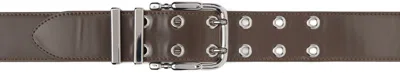 By Far Ssense Work Capsule – Brown Duo Belt In Slate Black