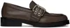 By Far Ssense Work Capsule Brown Soho Loafers In Slate Black