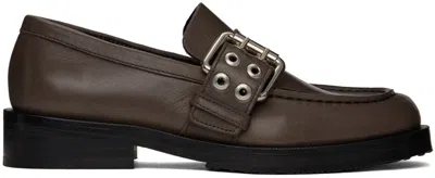 By Far Ssense Work Capsule Brown Soho Loafers In Slate Black