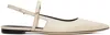 By Far Ssense Work Capsule – Off-white Jess Ballerina Flats In Cream