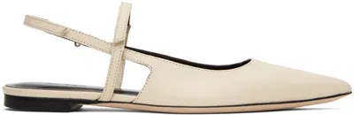 By Far Ssense Work Capsule – Off-white Jess Ballerina Flats In Cream