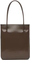 By Far Ssense Work Capsule – Taupe Script Tote In Slate Black