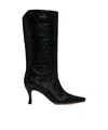 By Far Steph Creased Medium Boots In Black