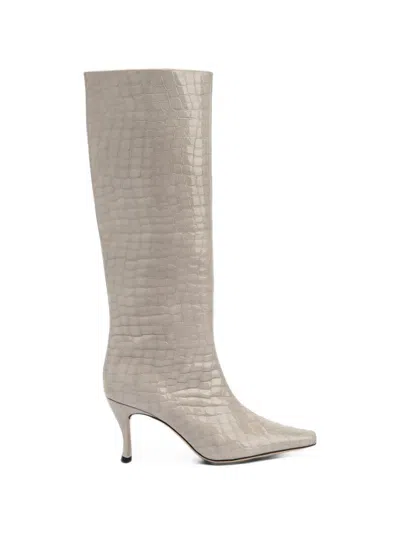 By Far Stevie 42 Crocodile-embossed Boots In Animal Print