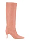 By Far Crocodile-effect Pointed-toe Boots