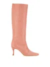 By Far Crocodile-effect Pointed-toe Boots In Nude & Neutrals