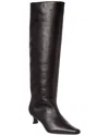 By Far Stevie Kitten Leather Knee-high Boot In Black