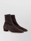 By Far Suede Block Heel Ankle Boot