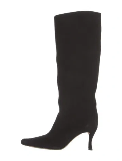 Pre-owned By Far Suede Boots In Black