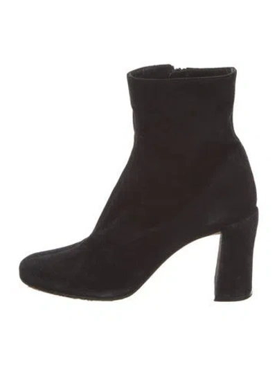 Pre-owned By Far Suede Boots In Black