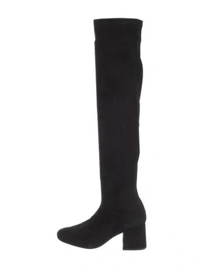 Pre-owned By Far Suede Boots In Black
