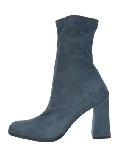 Pre-owned By Far Suede Boots In Blue