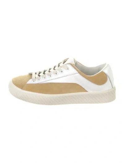 Pre-owned By Far Suede Colorblock Pattern Sneakers In Neutral