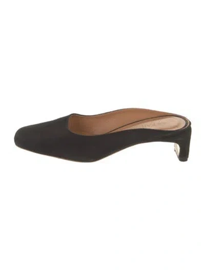 Pre-owned By Far Suede Mules In Black/brown