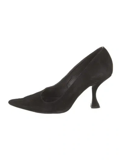 Pre-owned By Far Suede Pumps In Black