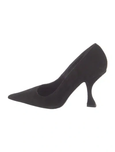 Pre-owned By Far Suede Pumps In Black