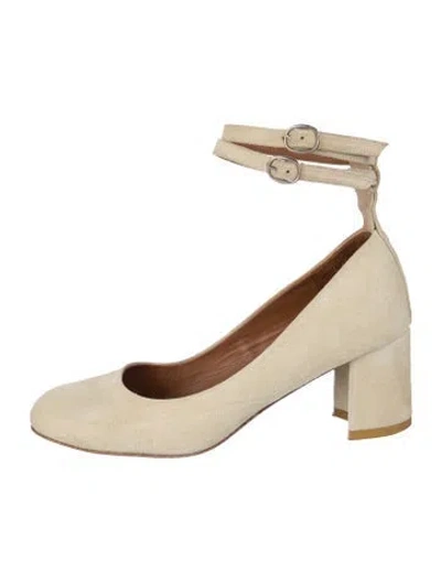 Pre-owned By Far Suede Pumps In Neutral