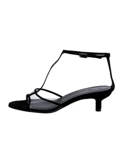 Pre-owned By Far Suede Sandals In Black
