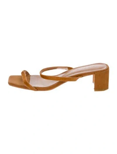 Pre-owned By Far Suede Sandals In Brown