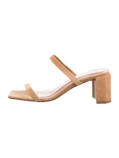 Pre-owned By Far Suede Sandals In Brown
