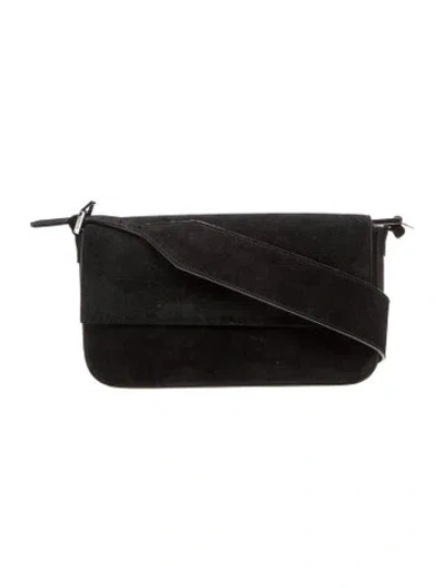 Pre-owned By Far Suede Shoulder Bag In Black