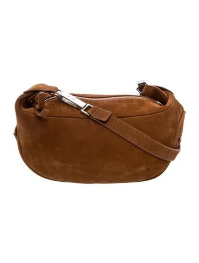 Pre-owned By Far Suede Shoulder Bag In Brown