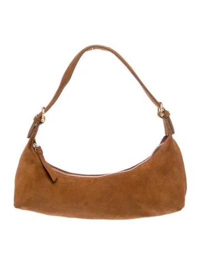 Pre-owned By Far Suede Shoulder Bag In Brown