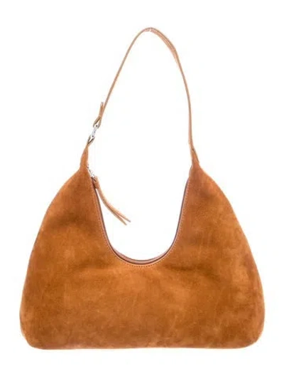 Pre-owned By Far Suede Shoulder Bag In Brown