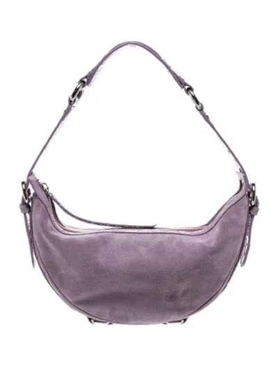 Pre-owned By Far Suede Shoulder Bag In Purple