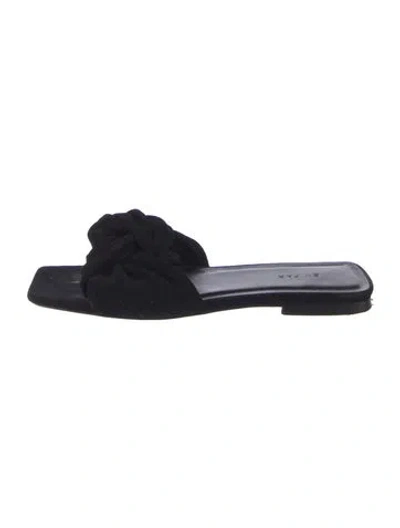 Pre-owned By Far Suede Slides In Black