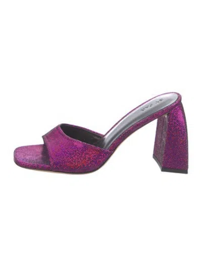 Pre-owned By Far Suede Slides In Purple