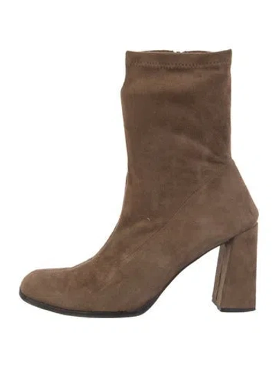Pre-owned By Far Suede Sock Boots In Neutrals