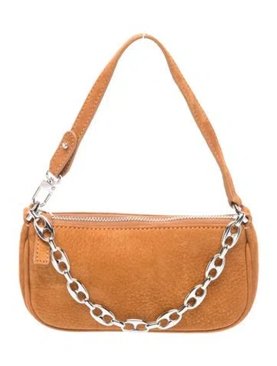 Pre-owned By Far Suede Top Handle Bag In Brown