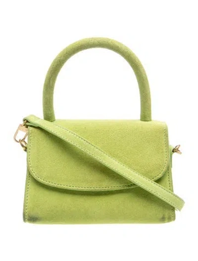 Pre-owned By Far Suede Top Handle Bag In Green