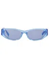 By Far Sunglasses Texas Matt - Metal - Silver Tone In Blue