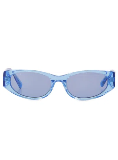 By Far Sunglasses Texas Matt - Metal - Silver Tone In Blue
