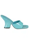 By Far Woman Sandals Turquoise Size 9 Soft Leather In Blue