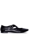 By Far Tami Leather Ballerina Shoes In Black