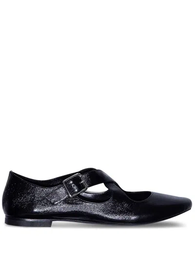 By Far Tami Leather Ballerina Shoes In Black