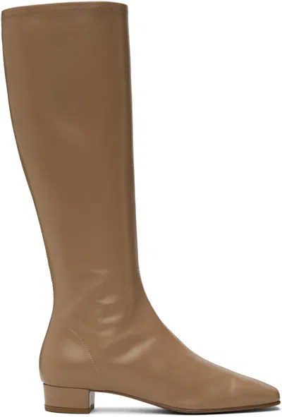 By Far Tan Edie Boots In Nu Nude