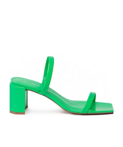 By Far Tanya Double-strap Square-toe Sandals In Green