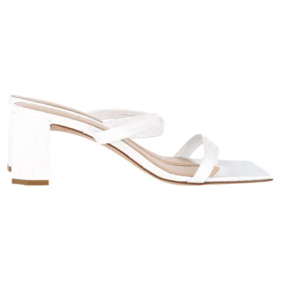 By Far Tanya Mules In White Leather