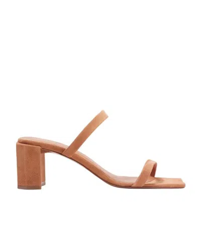 By Far Tanya Square Toe Sandals In Brown