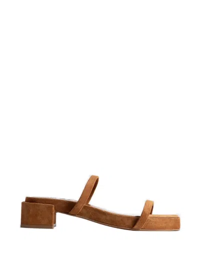 By Far Tanya Suede Sandals In Brown